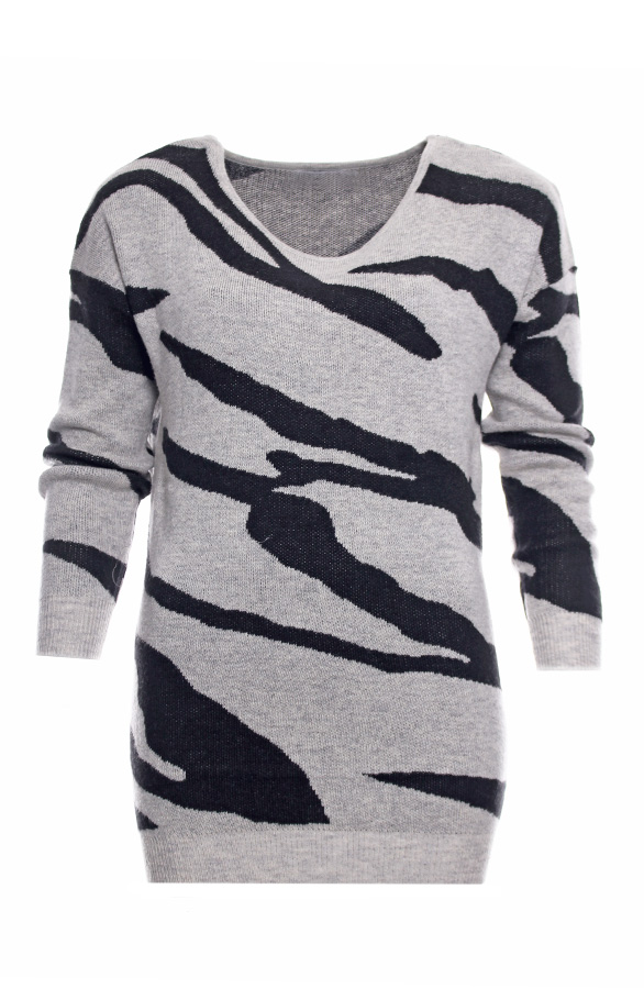 Zebra Sweater Grey – shoparchief