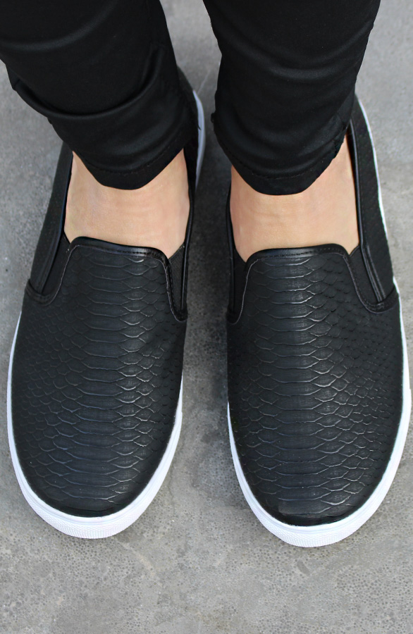 Snake Slip On Black – shoparchief, foto 2