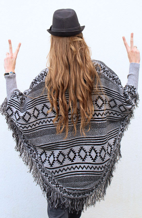 Aztec Poncho Grey – shoparchief, foto 3