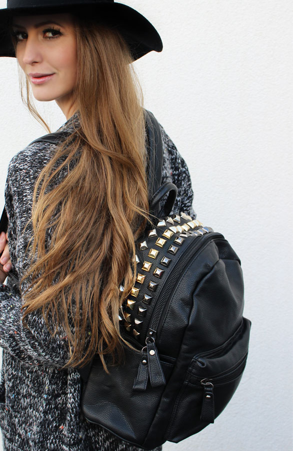 Studs Backpack Black – shoparchief, foto 3