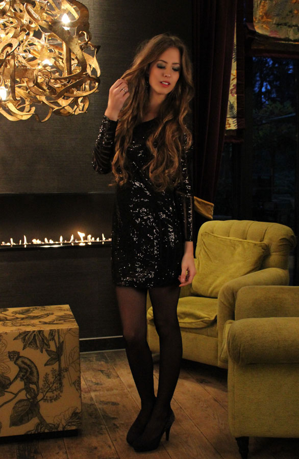 Black Pailletten Dress – shoparchief, foto 3