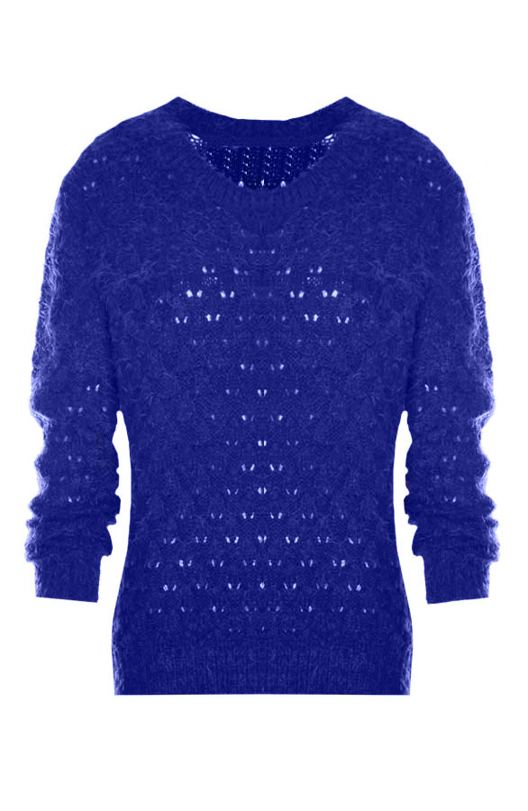 Fluffy Kobalt Sweater – shoparchief