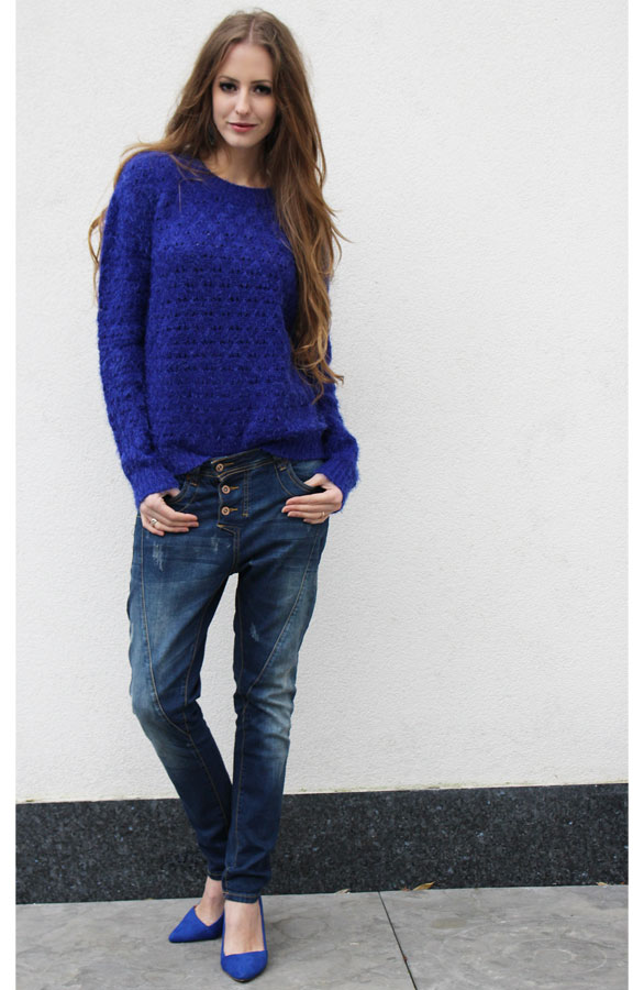 Fluffy Kobalt Sweater – shoparchief, foto 3