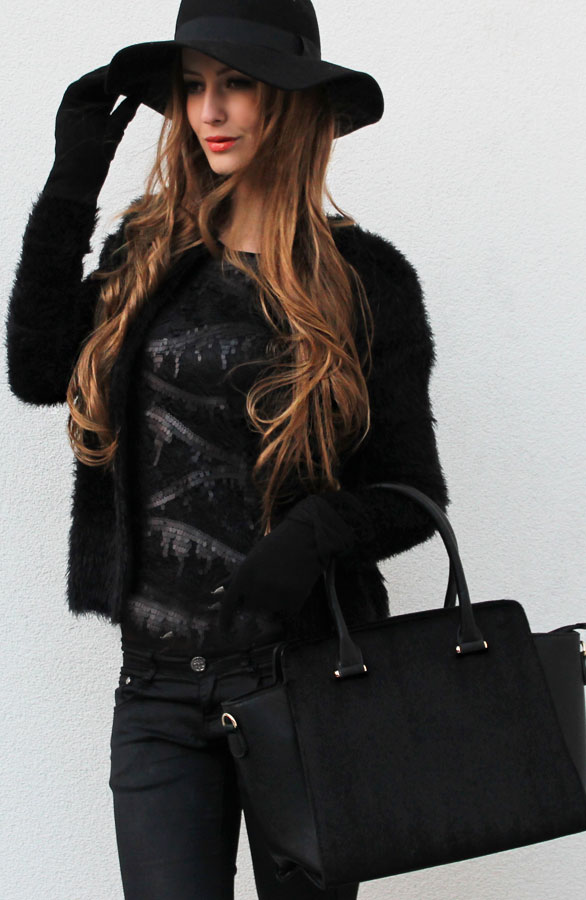 Faux Fur Bag Black – shoparchief, foto 2