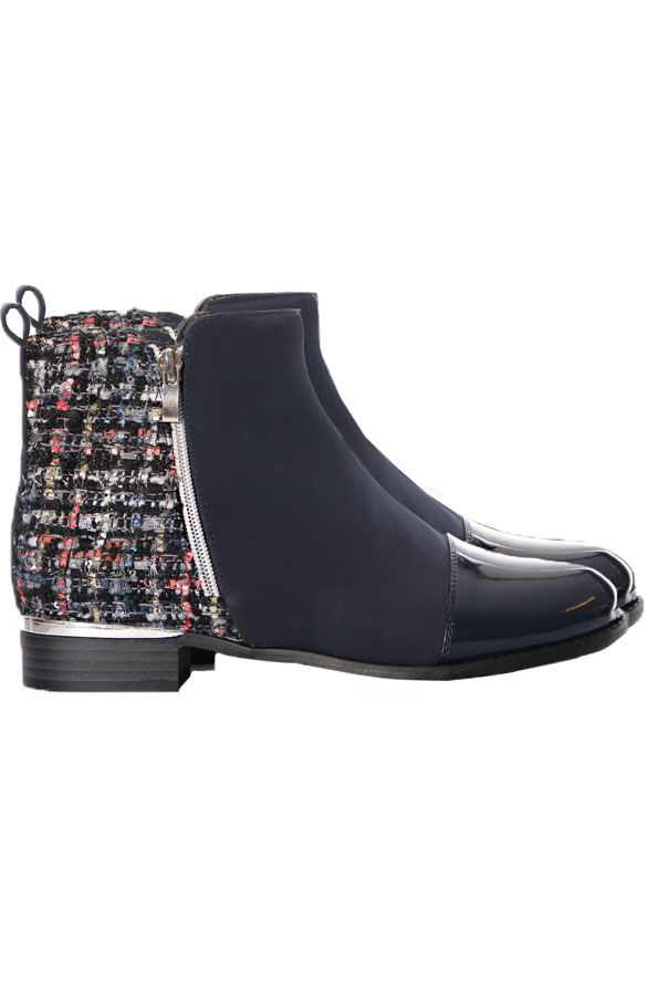 Musthave Tweed Boots Blue – shoparchief