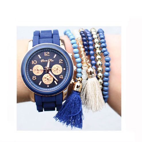 Blue Tassel Bracelet Set – shoparchief, foto 2
