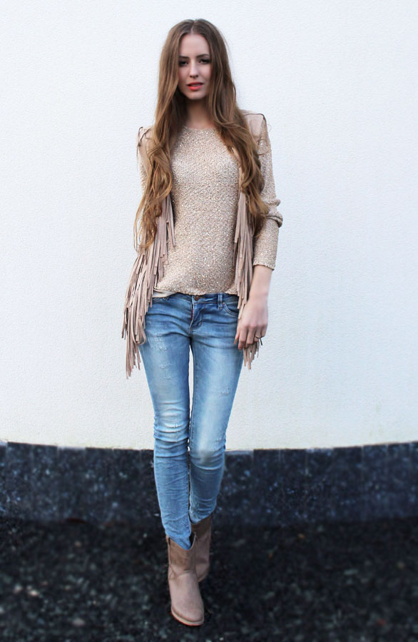 Sequin Sweater Gold – shoparchief, foto 3