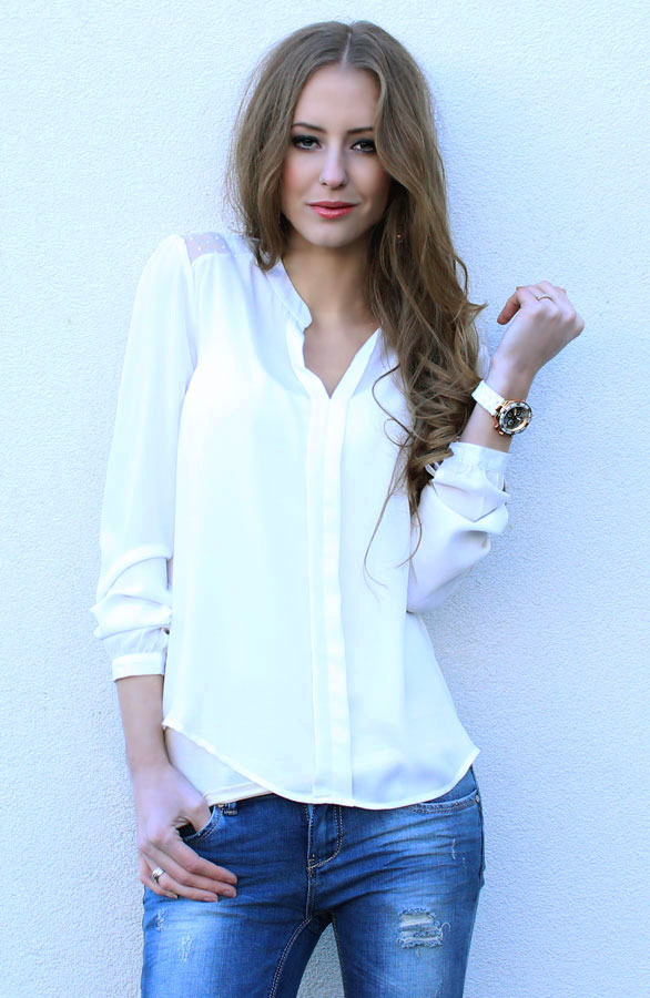 Rockabilly Blouse White – shoparchief, foto 4