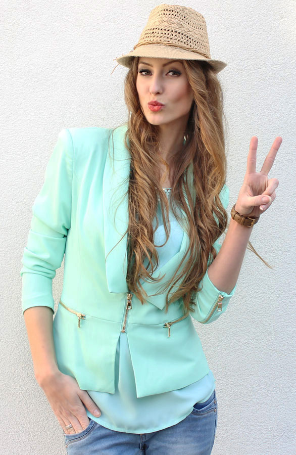 Zipped Blazer Mint – shoparchief, foto 2