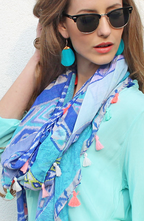 Aztec Sjaal Tassel Petrol – shoparchief, foto 3