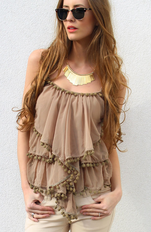 Pompon Ibiza Top Taupe – shoparchief, foto 3