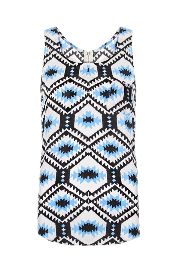 Aztec Blocking Top Blue – shoparchief