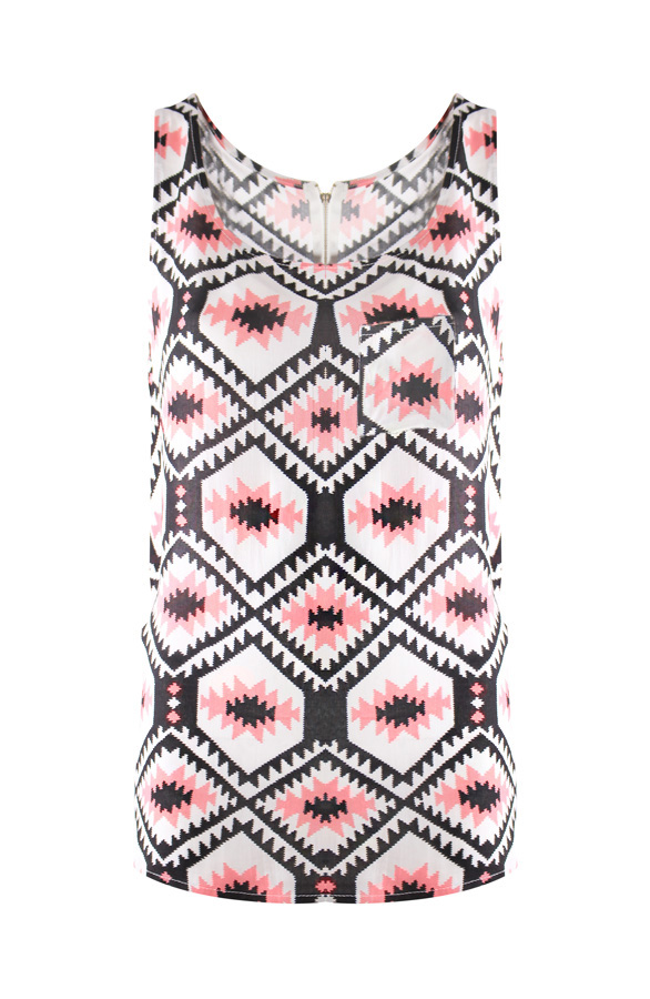 Aztec Blocking Top Pink – shoparchief