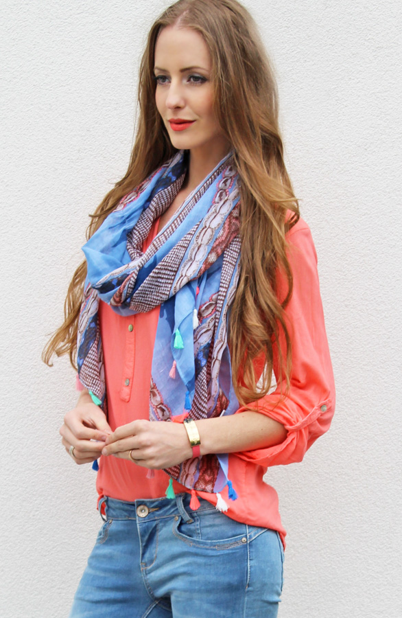 Blue Colorburst Sjaal – shoparchief, foto 2