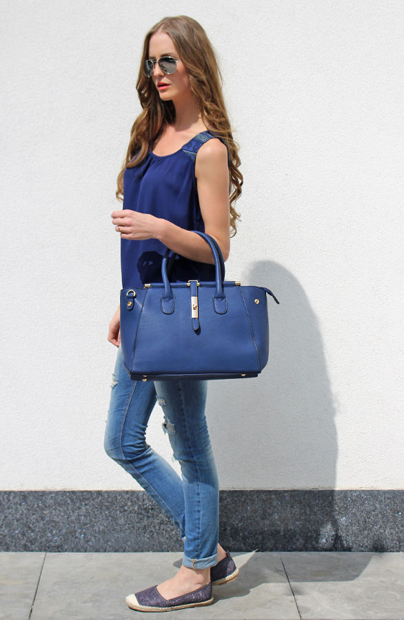 Aztec Top Navy Blue – shoparchief, foto 3