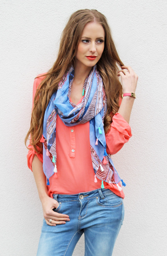 Blue Colorburst Sjaal – shoparchief, foto 3
