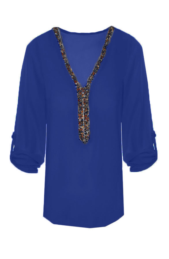 Gemstone Blouse Navy – shoparchief