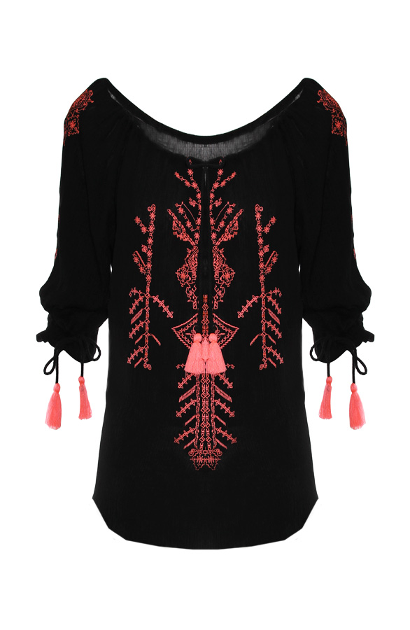 Ibiza Blouse Neon Black – shoparchief