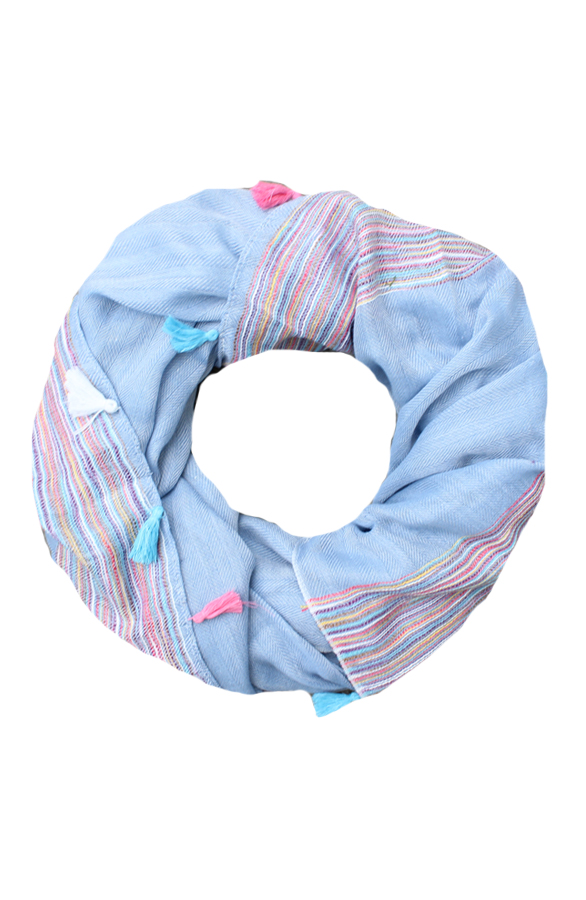 Ibiza Tassel Sjaal Blue – shoparchief