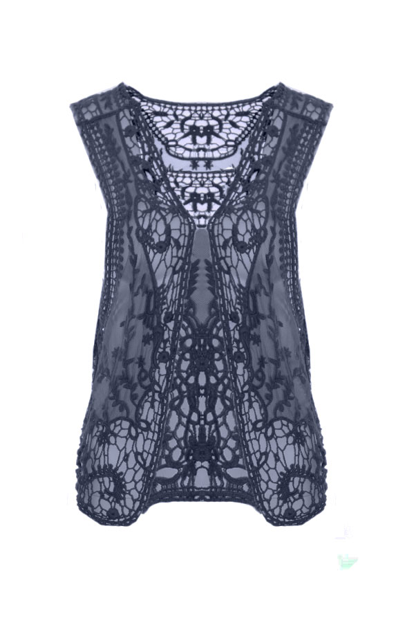 Lace Gilet Navy – shoparchief