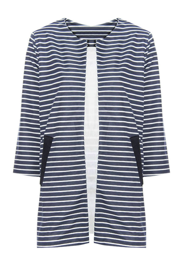 Striped Boyfriend Blazer Navy White – shoparchief