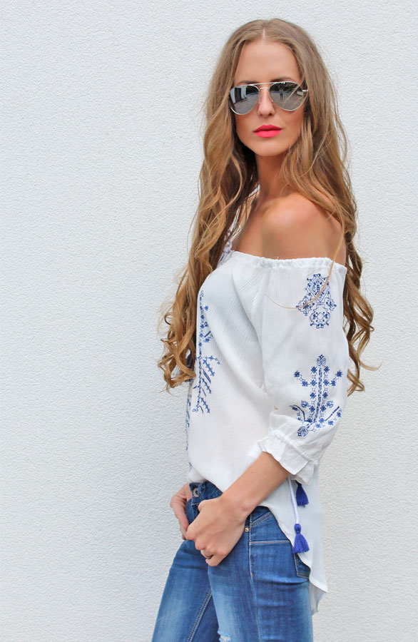 Ibiza Blouse Delfts Blauw – shoparchief, foto 2