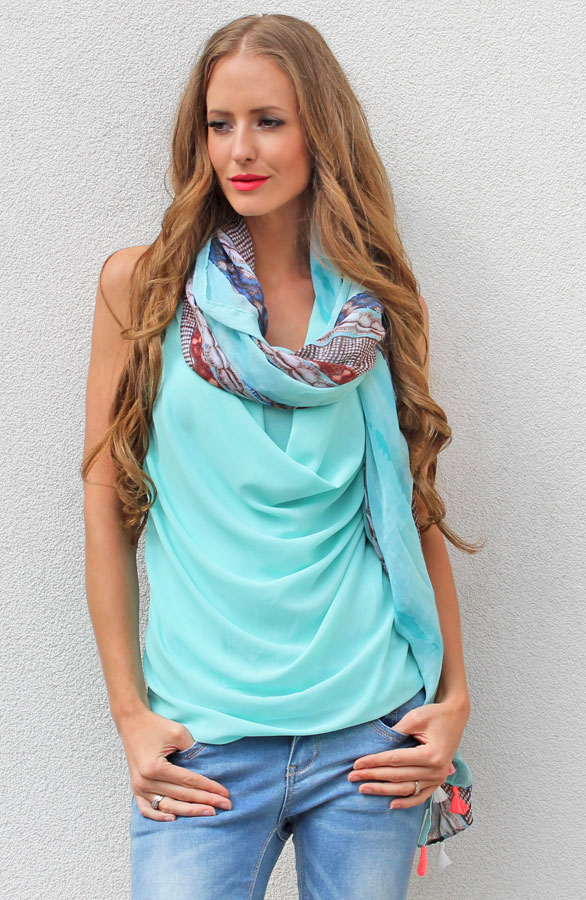 Mint Colorburst Sjaal – shoparchief, foto 3