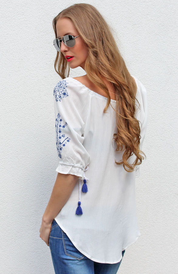 Ibiza Blouse Delfts Blauw – shoparchief, foto 3