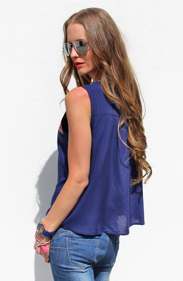 Boho Top Blue Pink – shoparchief, foto 4