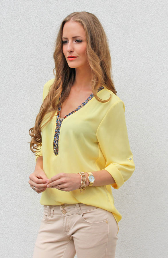 Gemstone Blouse Yellow – shoparchief, foto 4