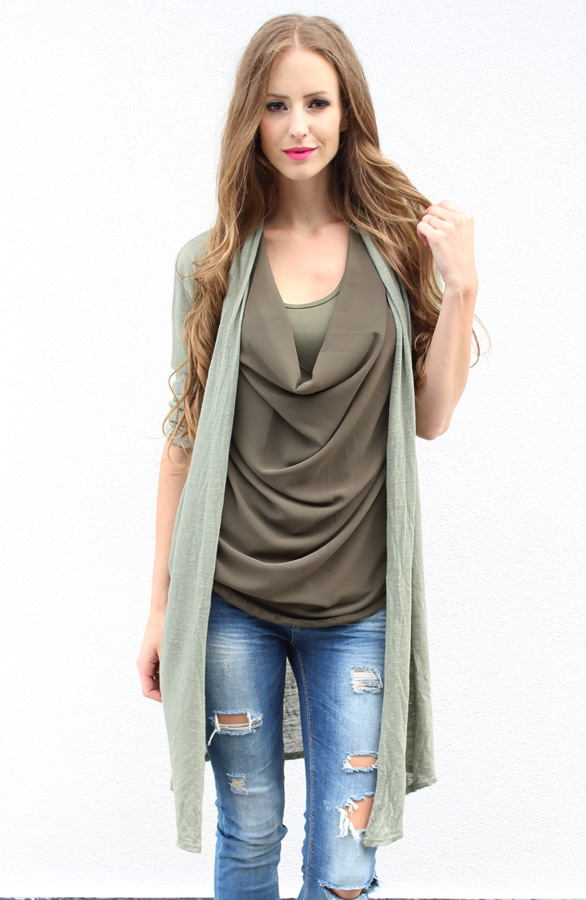 Cardigan Army Green – shoparchief, foto 2