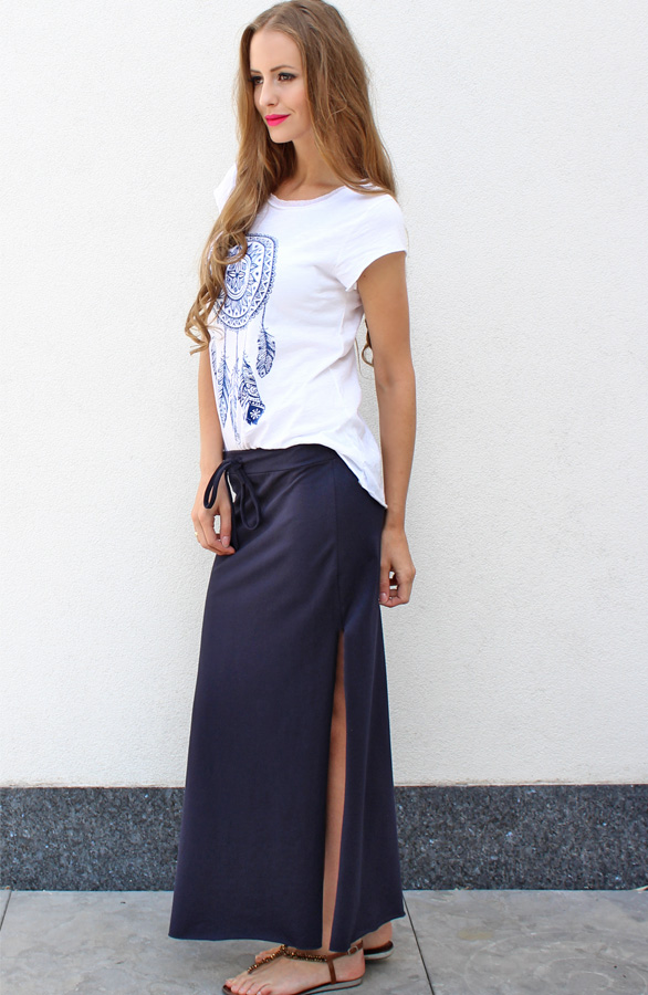 Navy Maxi Skirt – shoparchief, foto 2