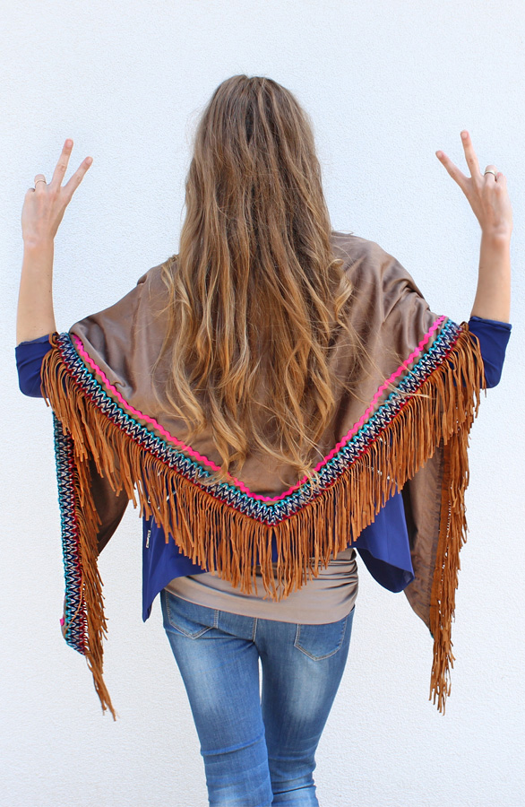 Boho Fringes Sjaal Taupe – shoparchief, foto 3