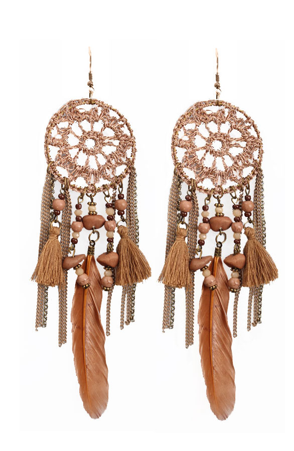 Dreamcatcher Oorbellen Bronze – shoparchief