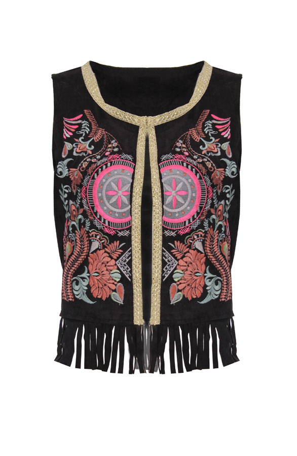 Ibiza Flower Gilet Black – shoparchief
