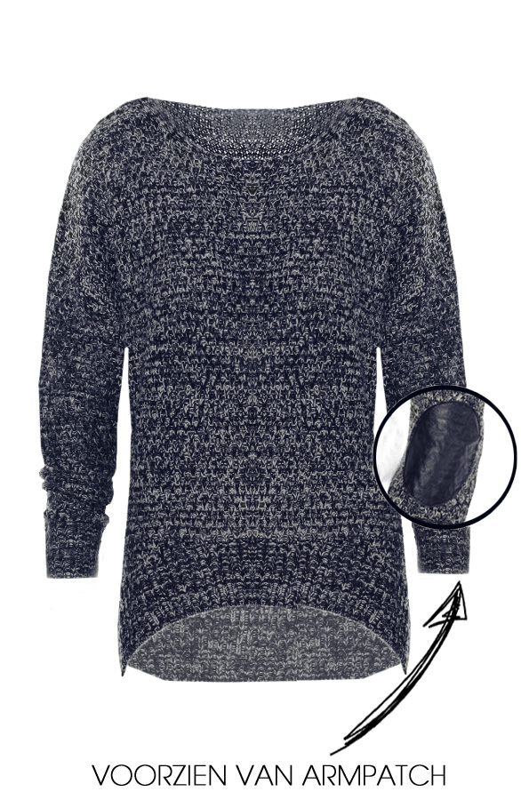 Patched Sweater Blue – shoparchief