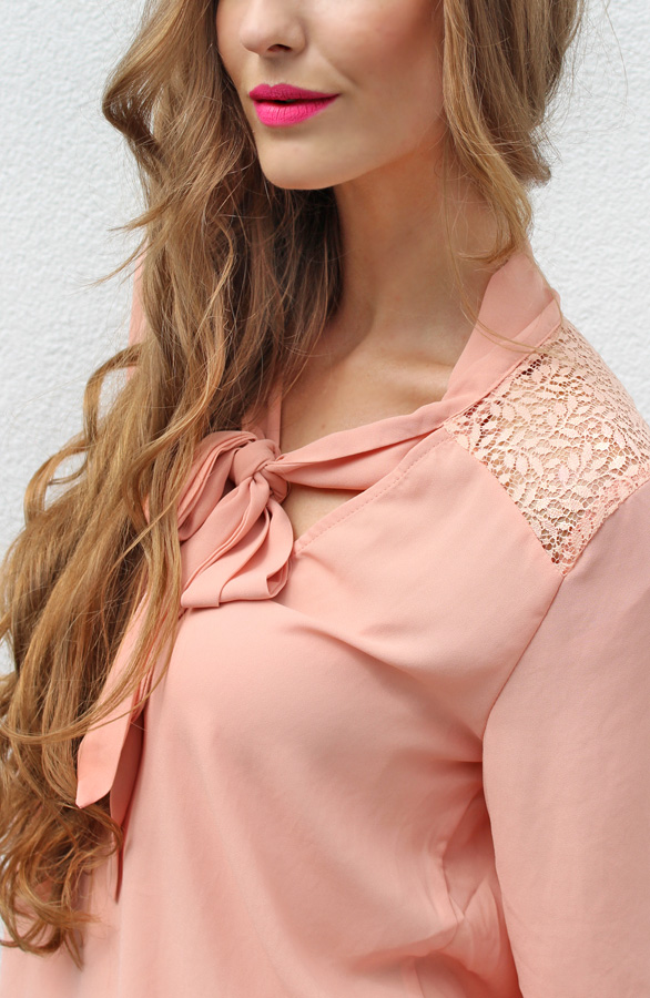 Leaf Blouse Lace Zalm – shoparchief, foto 5