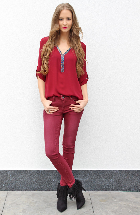 Gemstone Blouse Bordeaux – shoparchief, foto 6
