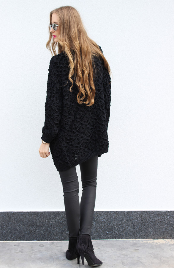 Woven Cardigan Black – shoparchief, foto 4