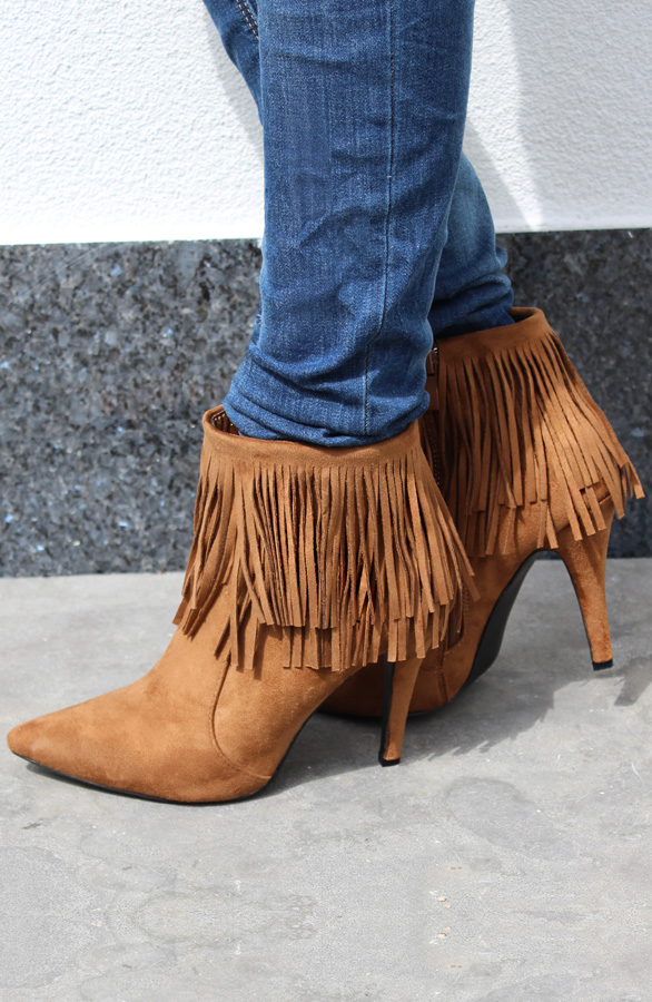 Fringe Booties Cognac – shoparchief, foto 3