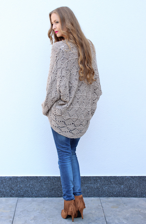 Knitted Cardigan Taupe – shoparchief, foto 4