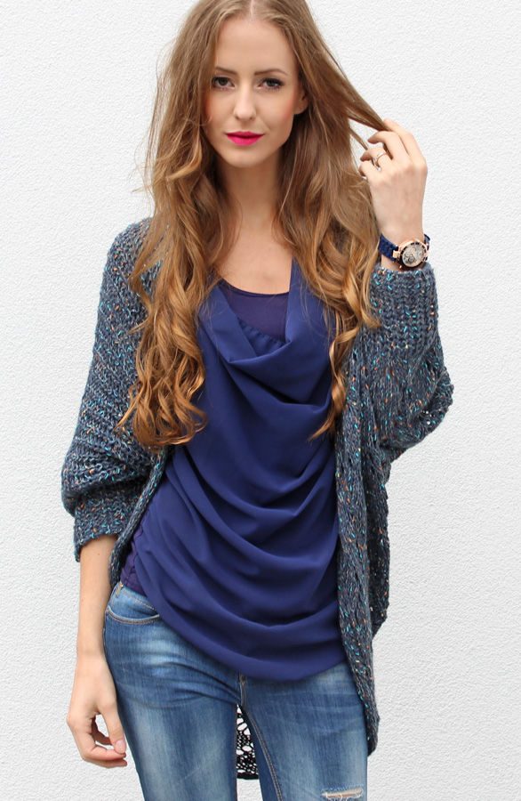 Knitted Cardigan Blue – shoparchief, foto 2