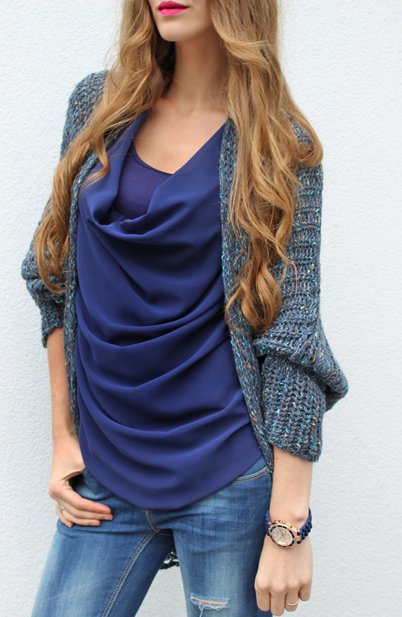 Knitted Cardigan Blue – shoparchief, foto 5