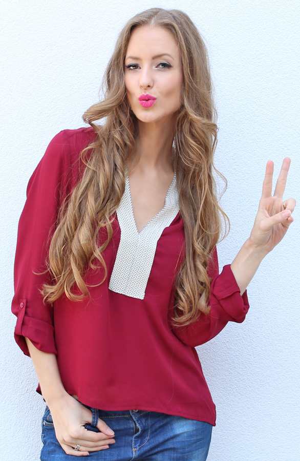 Indian Autumn Blouse Bordeaux – shoparchief, foto 5
