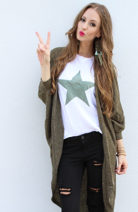 Oversized Cardigan Army – shoparchief, foto 2