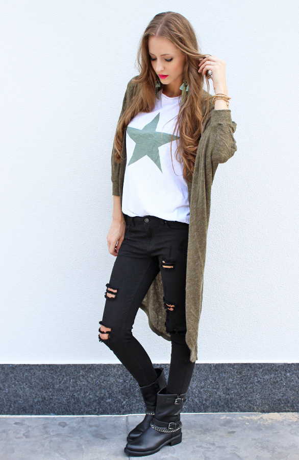 Oversized Cardigan Army – shoparchief, foto 5