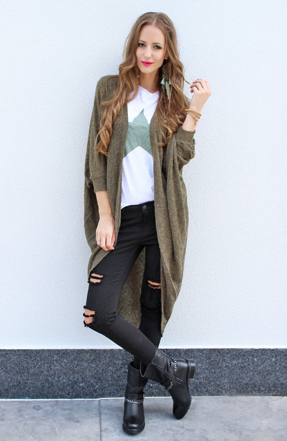 Oversized Cardigan Army – shoparchief, foto 6