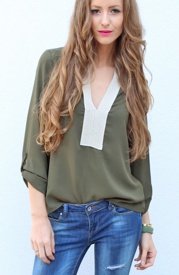 Indian Autumn Blouse Army – shoparchief, foto 5