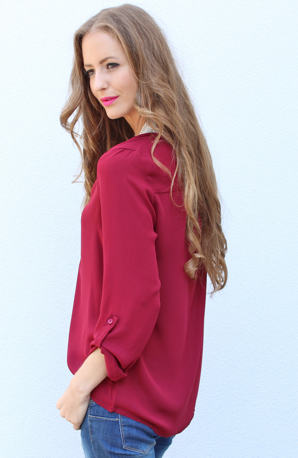 Indian Autumn Blouse Bordeaux – shoparchief, foto 4