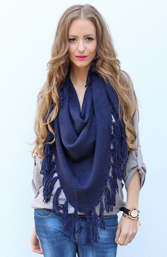 Fringe Sjaal Blue – shoparchief, foto 2